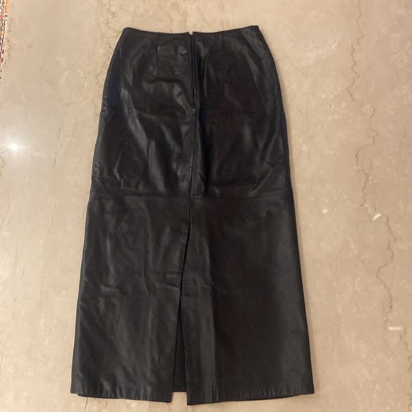 Black Maxi Leather Skirt - Picture 2 of 6